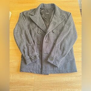 Hurley Charcoal Double-Breasted Pea Coat